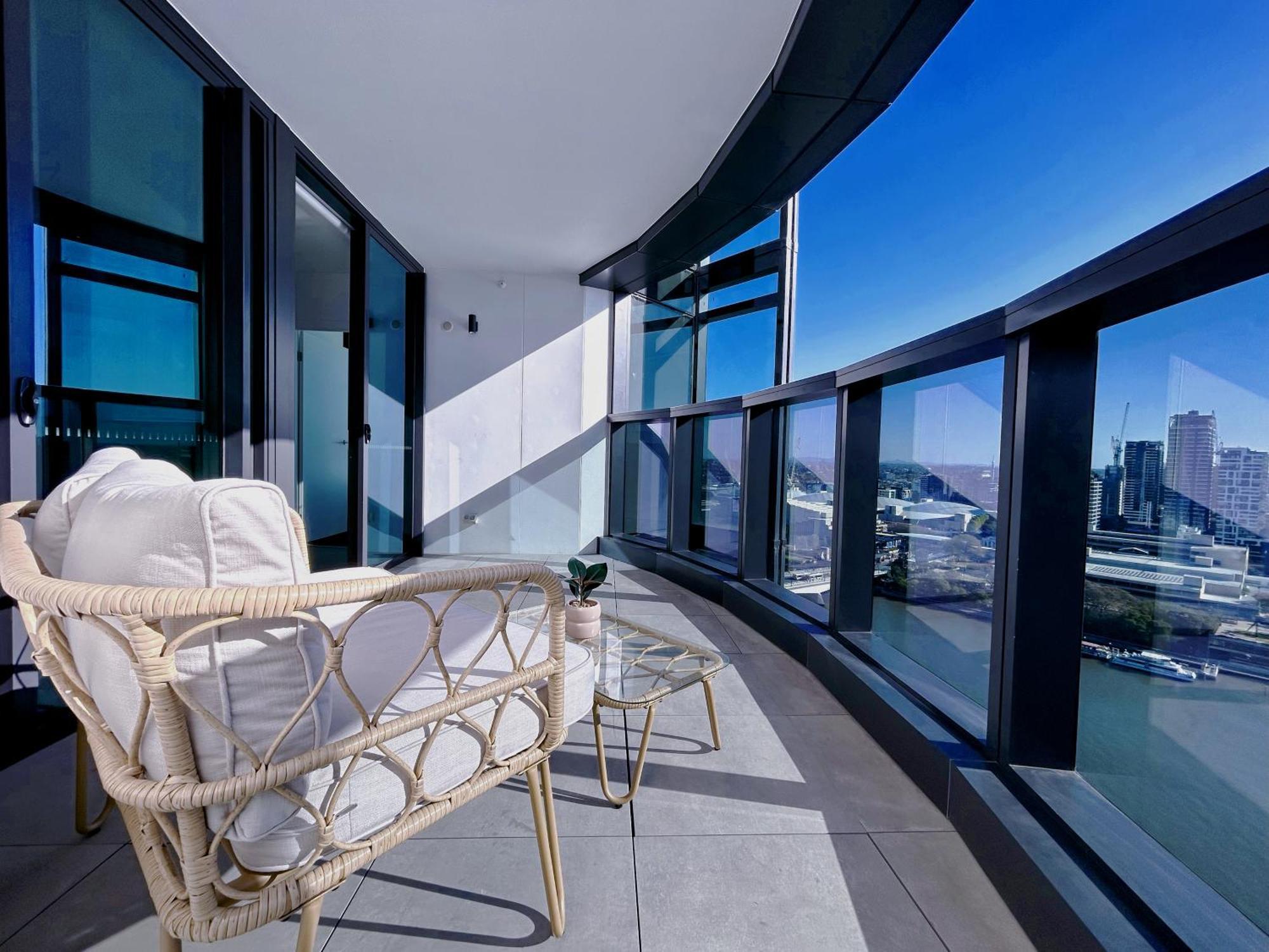 Brisbane Riverfront Oasis 2Bed Panoramic Riverview ภายนอก รูปภาพ